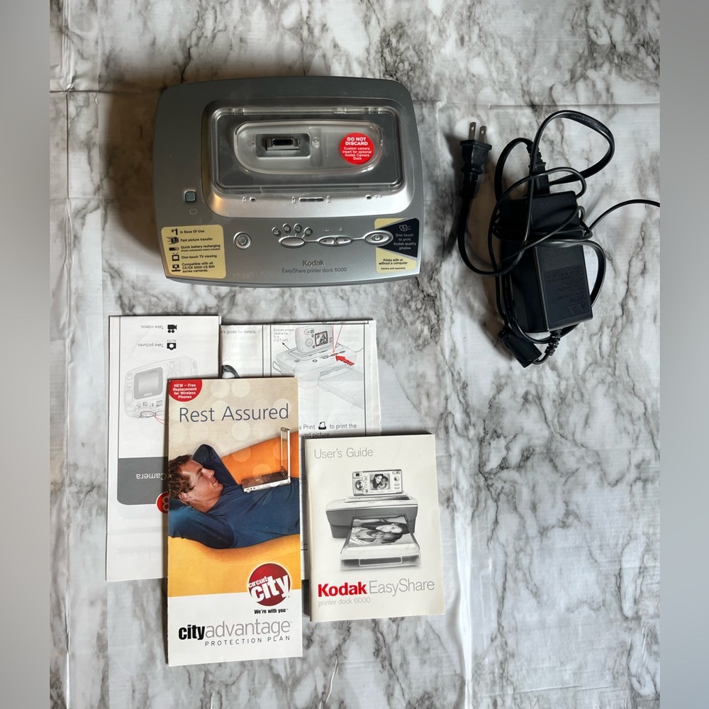 Kodak EasyShare Printer  silver dock 6000 dock ONLY w/ instructions